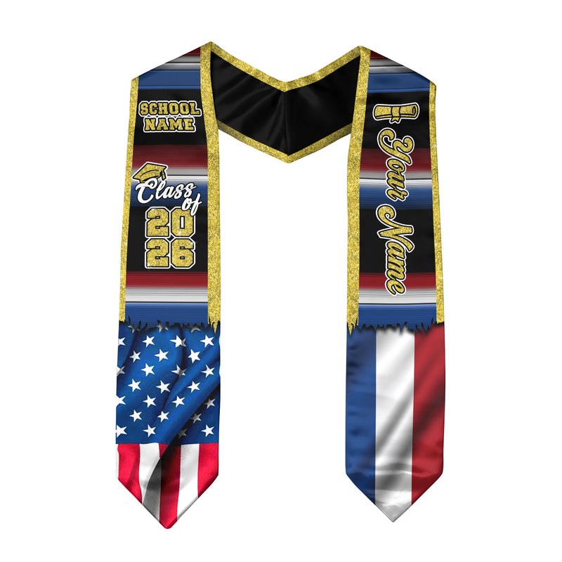 Customized Netherlands Graduation Stole with Dutch Flag Inspired Pattern, Graduation Sash for Class of 2026