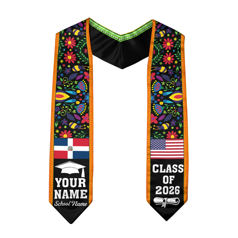 Dominican Republic Graduation Stole 2026, Dominican Flag Sash, Personalization
