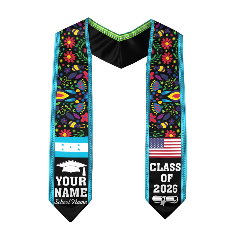 Honduras Graduation Stole 2026, Honduran Flag Sash, Custom Detail Option