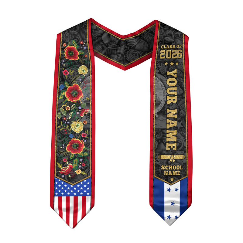 Honduran Graduation Sash, Honduras Flag Graduation Sash 2026, Honduras Stole