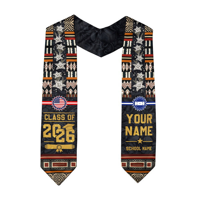Graduation Sash Honduras Flag, Honduran Stole 2026, Stole for Honduras Graduation