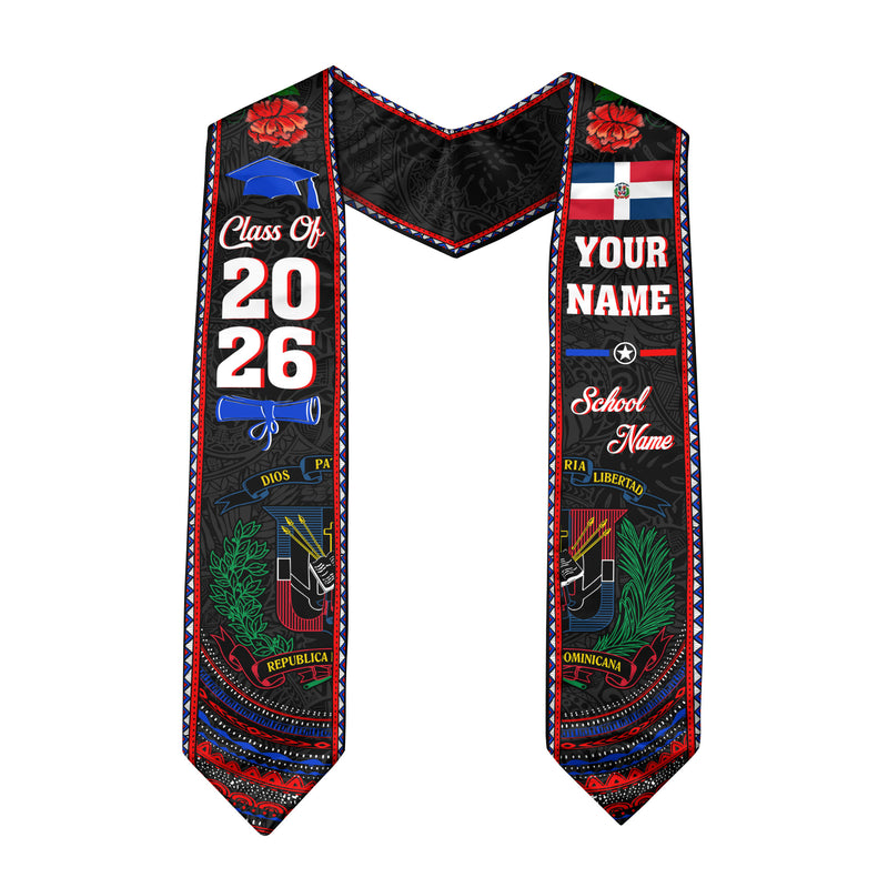 2026 Dominican Republic Graduation Sash, Dominican Flag Stole, Custom Graduation Stole